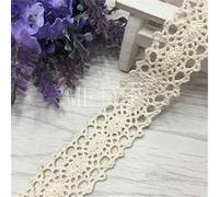 10 Yard Ivory Cream Lace Trim Ribbon with Floral Pattern Cluny Chic Narrow Cotton Tape for Decorative Bridal Wedding Lace DIY Invitation Card Making Sewing Home Accessory Gift Wrapping (2cm, 3/4")