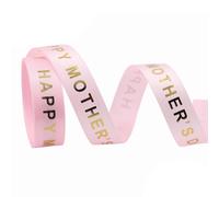 (10 yard, One size) Happy Mother's Day Ribbon 10/50/100 Yard Bronzing Craft Ribbons Roll 100 yard