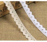 10 Yards 1/2 Inch Wide Cotton Lace Trim DIY Craft Delicate Ribbon Scallop Edge for Scrapbooking Gift Package Crocheted Lace Trim Craft Ribbon White