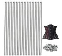 10 Yards 1/4" Metal Steel Corset Boning Spiral Boning Precut w/ 50 Tips Structure and Form for Corsets, Lingerie, Gowns, Millinery, Costumes, Crafts & More (6mm) (1/4"x13.7" 24Pcs)