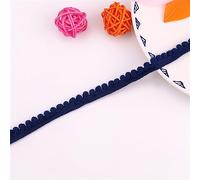 10 Yards 1cm Pom Pom Ball Fringe Trim Pom Pom Trim Ribbon Mini Pom Pom Tassel Pompom Trim Ball Ribbon Sewing Lace Tassel Applique Fringe Ribbon Trimming for Home Curtain Clothes Pillow (20_Navy Blue)