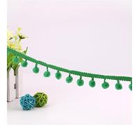 10 Yards 2.1cm Pom Pom Ball Fringe Trim Pom Pom Trim Ribbon Mini Pom Pom Tassel Pompom Trim Ball Ribbon Sewing Fringe Trimming Lace Tassel Applique for Home Curtain Clothes Pillow (28_Dark Green)