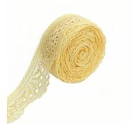 10 Yards 3cm Elastic Scallop Sewing Trim Ribbon Stretch Lace Trim, Yellow | Elastic Floral Crochet Cotton Lace Ribbon Stretch Edge Ribbon for DIY Crafts Garment Gift Wrapping Headbands