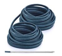 10 Yards Flat Genuine Leather Laces, Leather Strips Cord, Full Grain Cowhide Straps String for Braided, Braiding, Shoes, Jewelry Making and Craft(Blue)