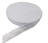 10 Yards Fold Over Elastic Stretch, Braided Elastic Ribbon for Hair Ties Headbands, Available in Various of Colours (White, 5/8in)