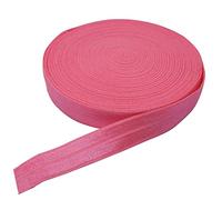 10 Yards Fold Over Elastic Stretch, Braided Elastic Ribbon for Hair Ties Headbands, Available in Various of Colours (Dark Pink, 5/8in)