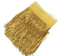 10 Yards Glitter Sequin Tassel Ribbon with Sequins Fringe Trim Spangle Sequins Lace Fabric for Sewing Curtain Cushion Home Decor Party Dress Stage Costume Embellishment (Golden Yellow)