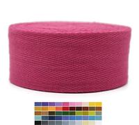 10 Yards Herringbone Cotton Twill Tape - 50+ Colors - Natural Cotton Herringbone Bias Binding Trim for Sewing Wrapping Craft DIY 10225 (Magenta)