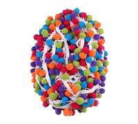 10 Yards Multicolor Pom Pom Trim Mixed Color Ball Fringe Ribbon Rainbow Pom Ball Fringe Tassel Trim for Clothing DIY Crafts Decoration