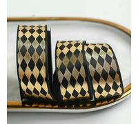 10 Yards/Roll Black Gold Ribbon 22mm Gilded Ribbons for Bow Wrapping Wedding Christmas Flower Hat Hair Ornament DIY Crafts-Black Gold Ribbon-5-10 Yards