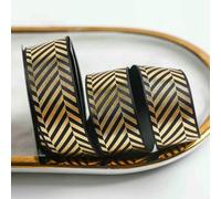 10 Yards/Roll Black Gold Ribbon 22mm Gilded Ribbons for Bow Wrapping Wedding Christmas Flower Hat Hair Ornament DIY Crafts-Black Gold Ribbon-6-10 Yards