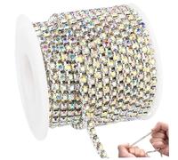 10 Yards/Roll Rhinestone Chain, 2mm Cuttable Crystal Rhinestone Strips, Modern and Elegant Trim for Crafts Jewelry Wedding Clothes DIY