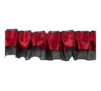 10 Yards Satin Ruffle Trim Fabric Trims, 2-Layer Satin Organza Pleated Edging Trimmings, Pleated Lace Ribbon for Sewing Making Crafts Dress Curtain Wedding Costume Pillowcase Decor (Red)