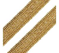 10 Yards,Width 36mm/1.41Inch, Golden lace Trim Craft Ribbon Decorated Gimp Trim for Wedding Bridal, Performance Costumes or Jewelry, Crafts and Sewing (Golden)