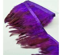 10 Yards Wine Red Chicken Rooster Tail Feathers Trims Strip for Wedding Party Clothing Rooster Feather Trims Purple 10 Yards