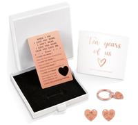 10 Year Anniversary Card Gift for Him Her 10th Anniversary Wallet Card with 10th Heart Keyring I Love You Wallet Gift for Couples Husband Wife Valentines Day Wedding Romantic Gifts Keepsake Supplies