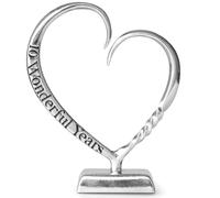 10 Year Anniversary for Her Gifts, 10th Wedding Anniversary for Couples Gifts, 10 Year Tin Anniversary Idea Gift for Wife, Hand Forged Tin Aluminum Heart Keepsake Decor, Tenth Gift for Him Anniversary