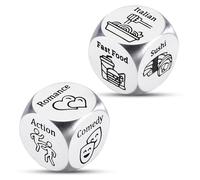 10 Year Anniversary Tin Gifts for Her Him Boo Basket Stuffers for Men Women Stocking Stuffers for Adults 2PCS Funny Date Night Dices Food Dinner Dice Christmas White Elephants Gifts for Adults