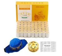 10-Year High Purity 60:1 Pure Moxa Sticks 54 Rolls艾灸柱, with Moxibustion Copper Burner Box, Acupoint Map and Smoke Filter Cloth Bag (Upgraded New Set)