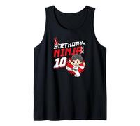 10 Year Old Birthday Ninja Martial Art and Karate Theme Tank Top