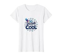 10 Year Old Boy Birthday - A Decade of Cool Celebration T-Shirt, Women, White, M