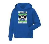 10 Year Old Boy Birthday Hoodie - Level 10 Unlocked Gamer Top | Awesome 2015 Birthday Gift Hooded top for Kids | Gaming Hoodie for Boys | Funny 10th Birthday Sweatshirt for Boys Born in 2015 UK