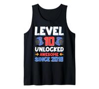 10 Year Old Boy Level 10 Unlocked Awesome 2016 Birthday Tank Top