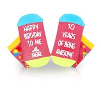 10 Year Old Funny Socks Happy Birthday to Me, Gifts for 10 Year Olds Girls Socks, 10th Decorations Funny Present, Awesome Novelty Socks Birthday Gifts for Girls Boys