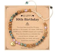 10 Year Old Girl Birthday Gifts, 10th Birthday Decorations Card things Stuff Present Gifts Bracelet for 10 Yr Year Old Girls, Tween Teen Preteen Girls Stuff Gift Jewelry for Granddaughter Daughter