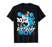 10 Year Old Kids Shark Birthday Gifting Ideas 10th Ten Year T-Shirt