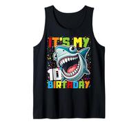 10 Year Old Kids Shark Birthday Gifting Ideas 10th Ten Year Tank Top