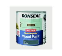10 Year Weatherproof Satin Wood Paint, 2.5l Grey, 2.5l Grey, By Ronseal