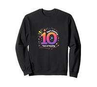 10 Years of Amazing Celebration Anniversary Milestone Sweatshirt, Adult Unisex, Black, XL