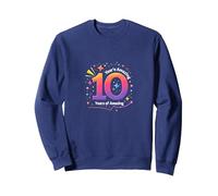 10 Years of Amazing Celebration Anniversary Milestone Sweatshirt, Adult Unisex, Navy, XL