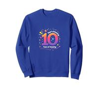 10 Years of Amazing Celebration Anniversary Milestone Sweatshirt, Adult Unisex, Royal Blue, M