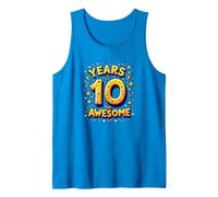 10 Years of Awesome: Vibrant Birthday Celebration Tank Top, Men, Sapphire, L