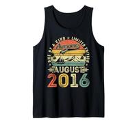 10 Years Old Awesome August 2016 Vintage 10th Birthday Boys Tank Top