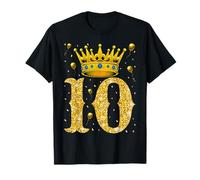 10 Years Old Birthday Boy King Prince Crown T-Shirt