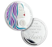 10 Years Sobriety Chips for Women AA Coin Alcoholics Anonymous Medallion Sobriety Gifts for Women Recovery Chip Anniversary Token