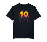 10 Years Young Celebratory Birthday Milestone T-Shirt, Men's Big and Tall, Black, 3X Tall