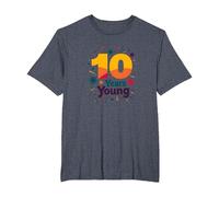 10 Years Young Celebratory Birthday Milestone T-Shirt, Men's Big and Tall, Heather Blue, 5X Tall