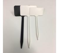 (10) Yuzet White & Blackboard Angled Plant Flower T Labels planting tags markers