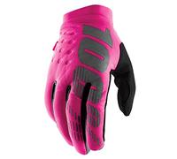 100% 1 BRISKER Womens Gloves Neon Pink/Black - M