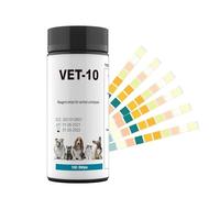 100 10 Parameter Urine Strips, Vet Pet Urine Test Strips, Accurate Urinalysis Parameter Tests, 10 in 1 Detects White Blood Cells, Urobilinogen, Protein, PH, Blood, Specific
