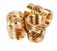 100/10 Pcs Hot Melt Nut Thread Knurled Brass Heat Insert M1 .2 .4 M2 .5 M3 M4 M5 M6 M8 Copper Embedment Embed Parts Nuts Brass Knurled Inserts Nut Embed(Length 3.5mm,M1.2(OD 2mm)100pcs)