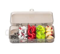 100,100 Pcs Red Worm Soft Fishing Lure Set - Reusable Silicone Bass Bait Kit for Larvae Baits - Compact Bass Baits Bait Kit