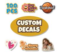 100-1000 Pack Personalised Stickers with Logo, Image Photo - Design Your Own Personalised Labels Stickers - Personalised Customised Sticker Labels - 3.8 Cm - 15.2 Cm Multi Dimensioni Disponibili