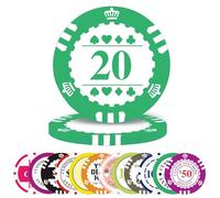 100-1000 Pcs Custom Plastic Poker Chips,Personalised Double Sided Full Color,Custom Your Logo Image Text, Design for Business Cards, Bar, Party,Corporate Events, Drink Token (Dark Green)