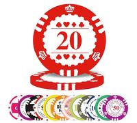 100-1000 Pcs Custom Plastic Poker Chips,Personalised Double Sided Full Color,Custom Your Logo Image Text, Design for Business Cards, Bar, Party,Corporate Events, Drink Token (Red)