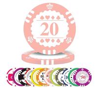 100-1000 Pcs Custom Plastic Poker Chips,Personalised Double Sided Full Color,Custom Your Logo Image Text, Design for Business Cards, Bar, Party,Corporate Events, Drink Token (Flesh Pink)